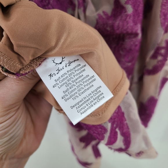 For Love And Lemons Night To Remember Dress purple embroidered damask size XS - Picture 10 of 10